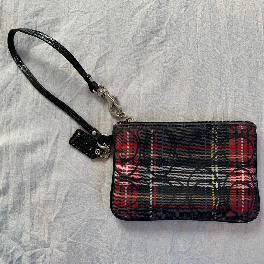 Vintage Coach Plaid Wristlet